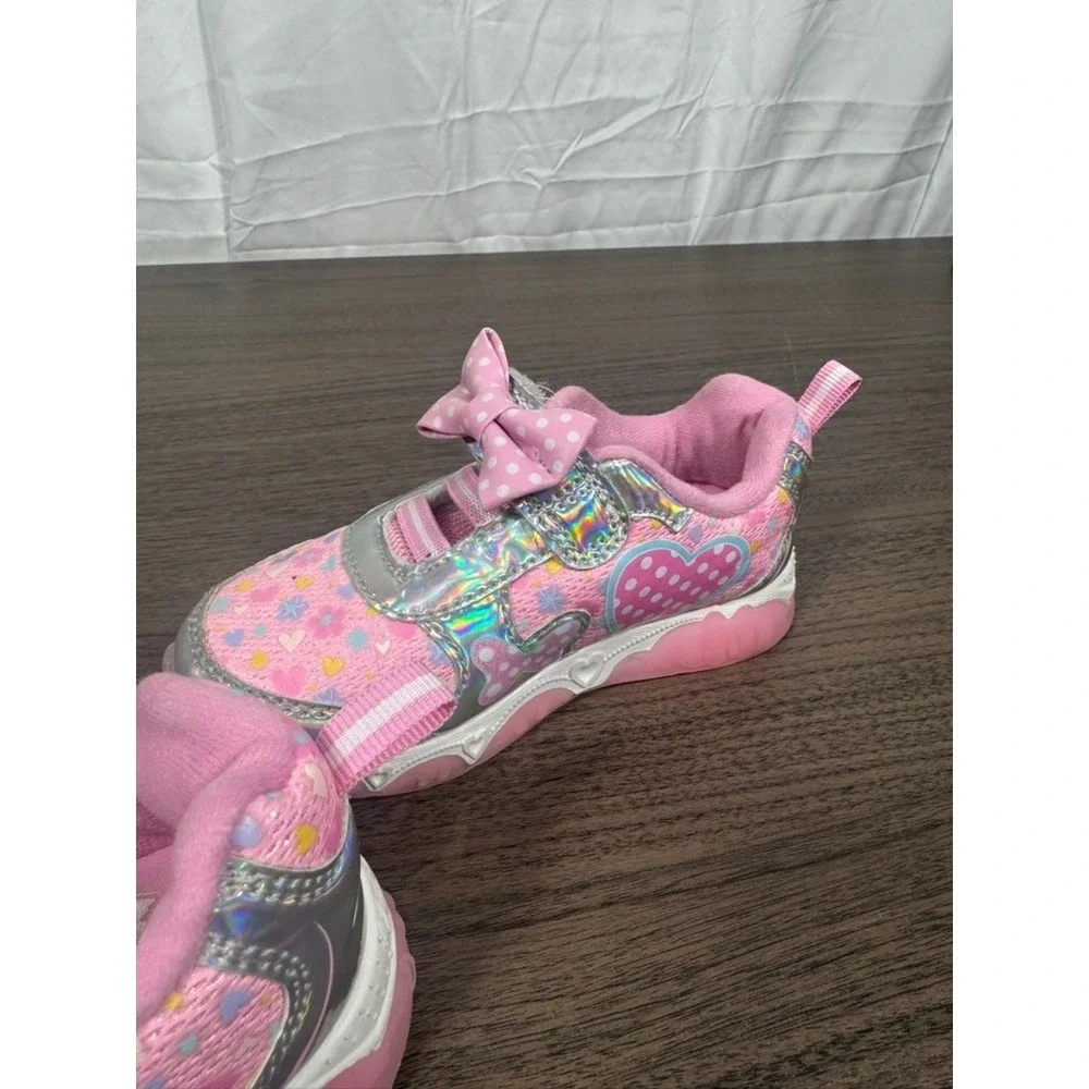 Disney Minnie Mouse Toddler Girls Pink‎ Light-Up Sneakers Size 8